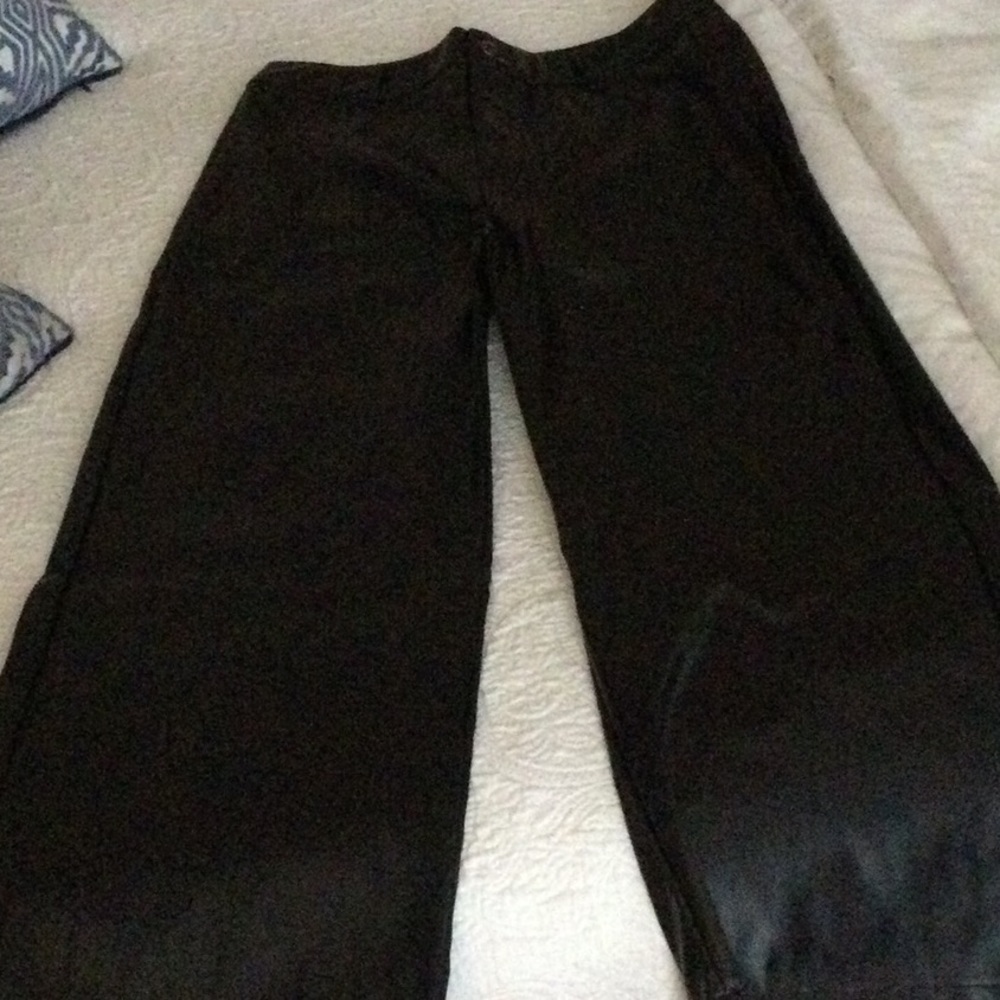 Pleather flare leg pants